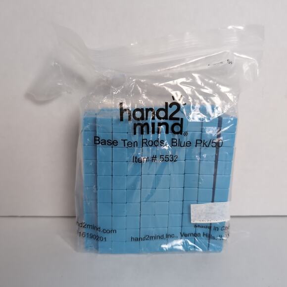 Hand 2 Mind Base Ten Flats Rods Blue Plastic Manipulatives Homeschool 5542 5532 - Picture 5 of 7
